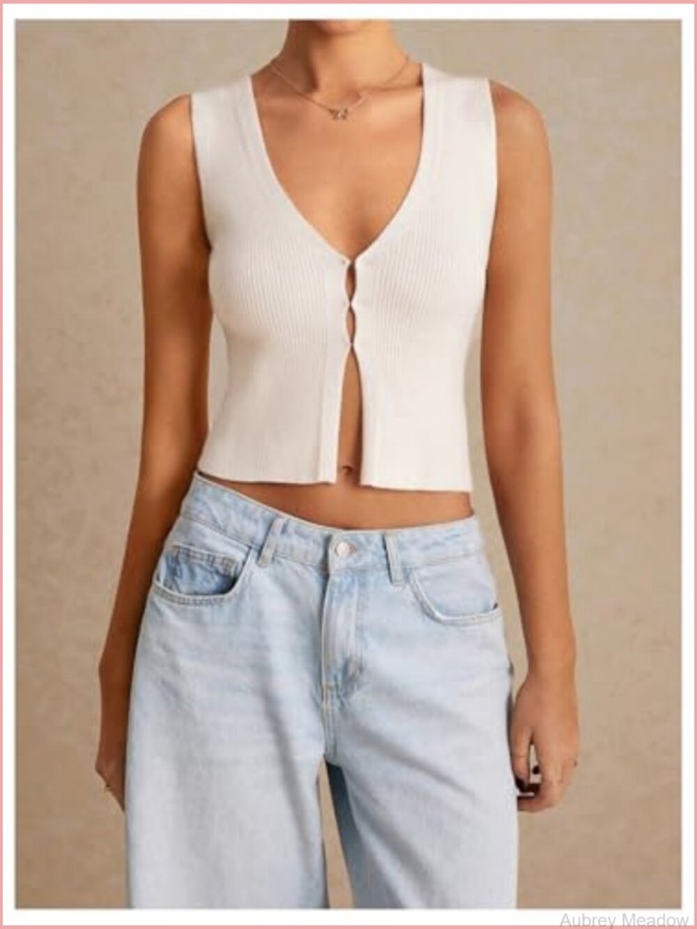 V Neck Sleeveless Button Down Sweater Vest Knit Top Lightweight - Picture 5 of 5